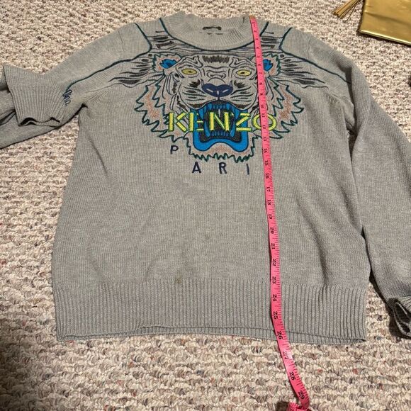 KENZO Tiger Sweater Gray Graphic- Size Small - Picture 5 of 7